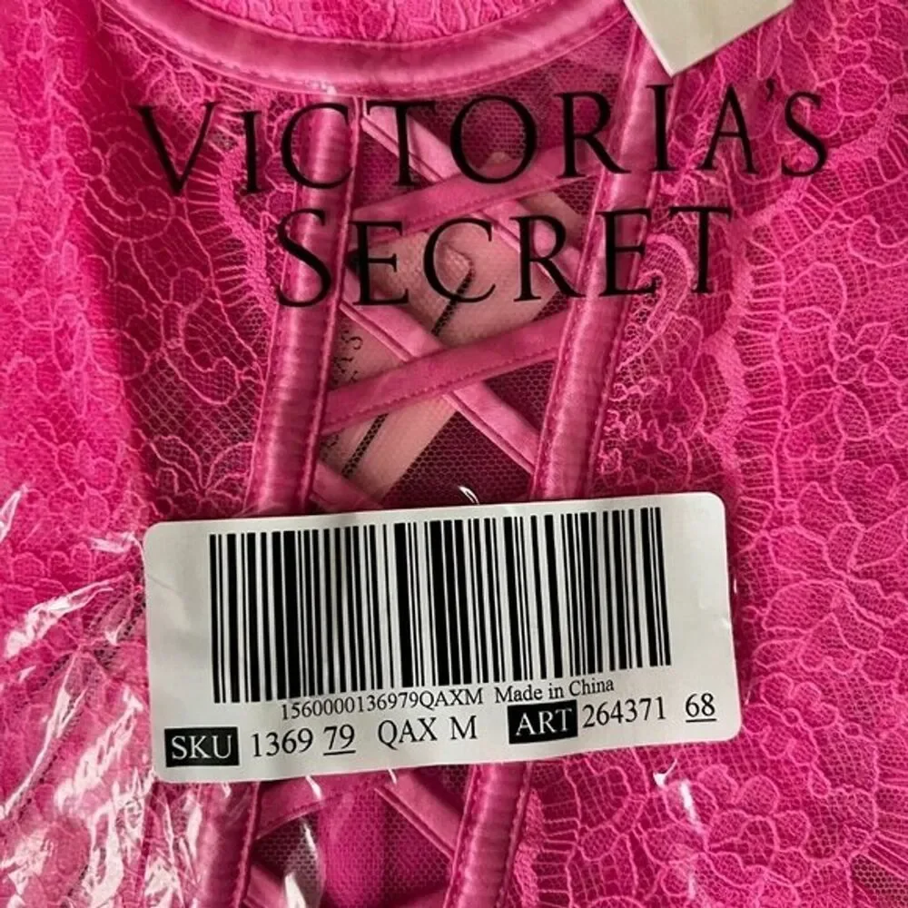 Victoria's Secret Very Sexy Pink Unlined Lace-Up Corset, M